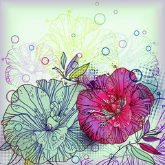 bright background with fantasy flowers - 26704940