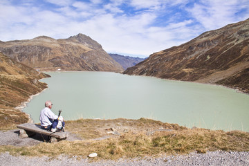 Fototapeta premium Rentner in den Alpen