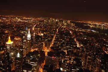 Night trafic in New York City, USA - obrazy, fototapety, plakaty