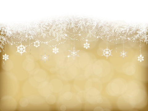 winter background with Christmas decoration