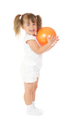 Little smiling girl with ball