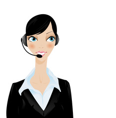 woman with headset