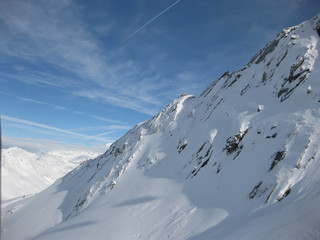 Snowy mountain in Austrai