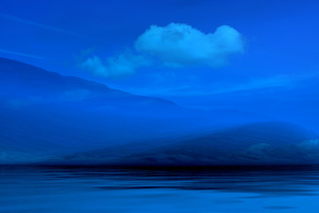Night blue landscape