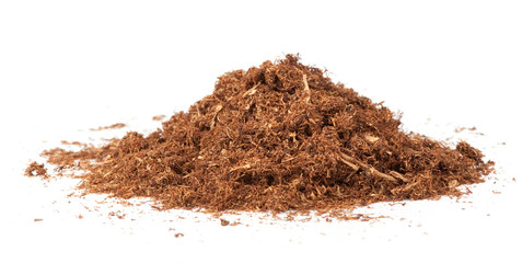 Cut dried leaves of tobacco