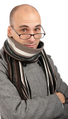 Attractive male wearing a coat and scarf