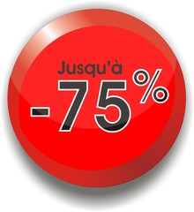 bouton soldes -75%