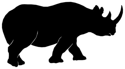 Obraz na płótnie Canvas Silhouette of a Rhinoceros