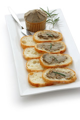 Chicken Liver Paste on Bread with Herbs
