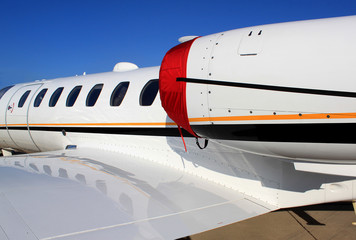 business jet close up