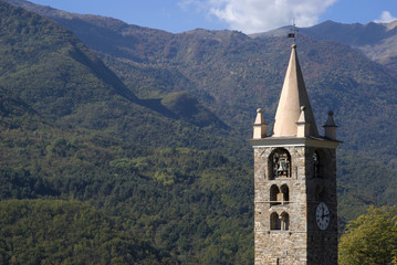 Fototapeta na wymiar Romanesque bell tower 12th century