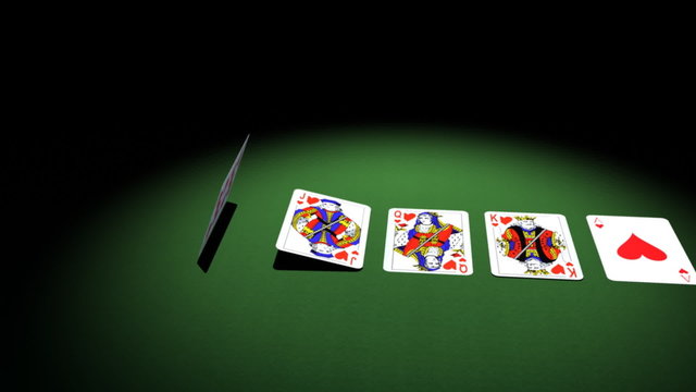 Royal Flush flips over to reveal POKER text.