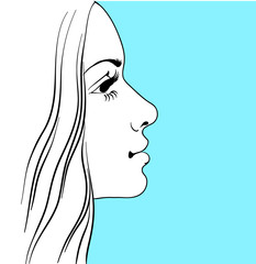 portrait of a young girl in profile