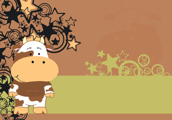 cow cartoon background01