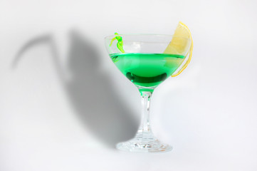 Death cocktail glass with shadow