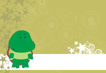 turtle cartoon background in vector format