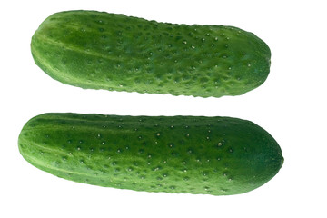 Green fresh whole cucumber. isolated on white.