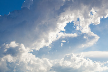 The background of sky and clouds