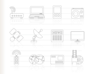 Business, technology communications icons