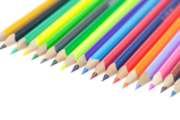 colored pencils isolated on white