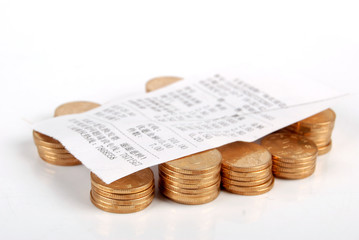 Receipt with coins