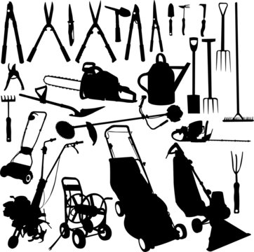garden tools set - vector