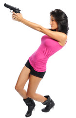 Woman and a pistol