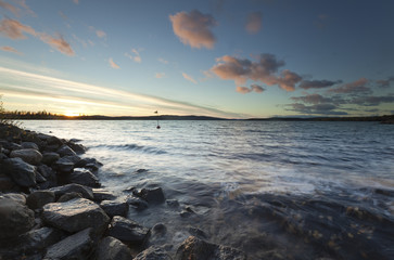 Twilight scene from dalarna, Sweden, lake Vasman.