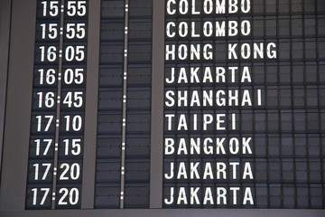 Flight time in Singapore airport