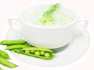 vegetable soup with green fresh pea