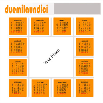 Calendario 2011 quadrato arancio