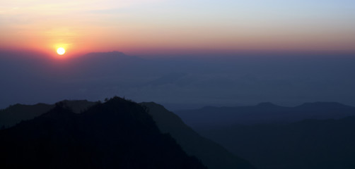 sunrise over mount bromo java indonesia