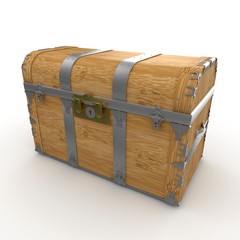 3d wooden treasure chest