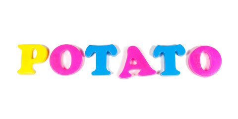 potato written in fridge magnets