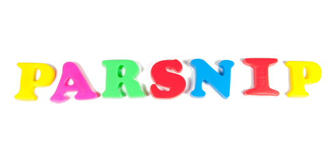parsnip written in fridge magnets