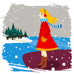 Obraz na płótnie Canvas winter girl