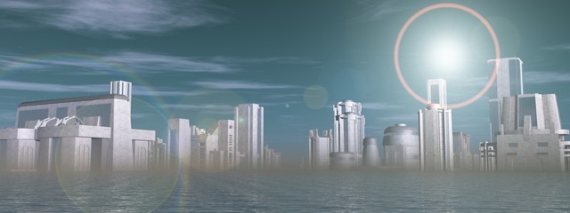 Die Stadt in der Weite des Alls © Gerd Wolf