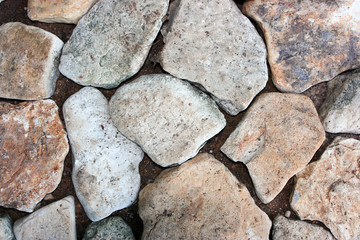 Garden path made of the crushed natural decorative stones