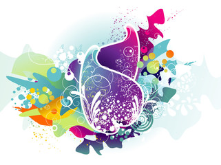 floral color vector composition