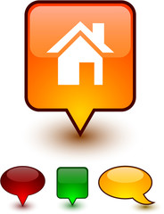 Home speech comic icons.