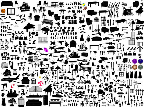 miscellaneous objects collection - vector