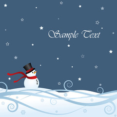 snowman in snowy landscape