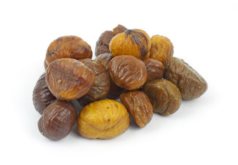 Group of roasted chestnuts