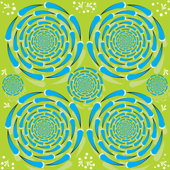 Nageurs en spirale (illusion de mouvement)