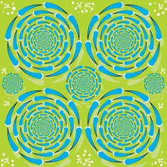 Crédence de cuisine en verre imprimé Psychédélique Nageurs en spirale (illusion de mouvement)