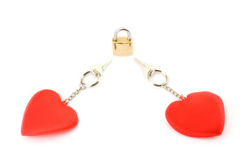 hearts and  lock.