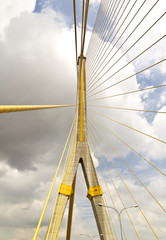 Obraz premium Cable of the huge bridge