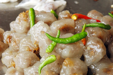 Sago and pork (Khanom Sago Sai Moo)