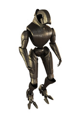 Steel futuristic robot