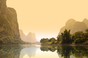 Foto op Canvas Li-rivier, Guilin-regio - Guangxi, Zuid-China © Delphotostock